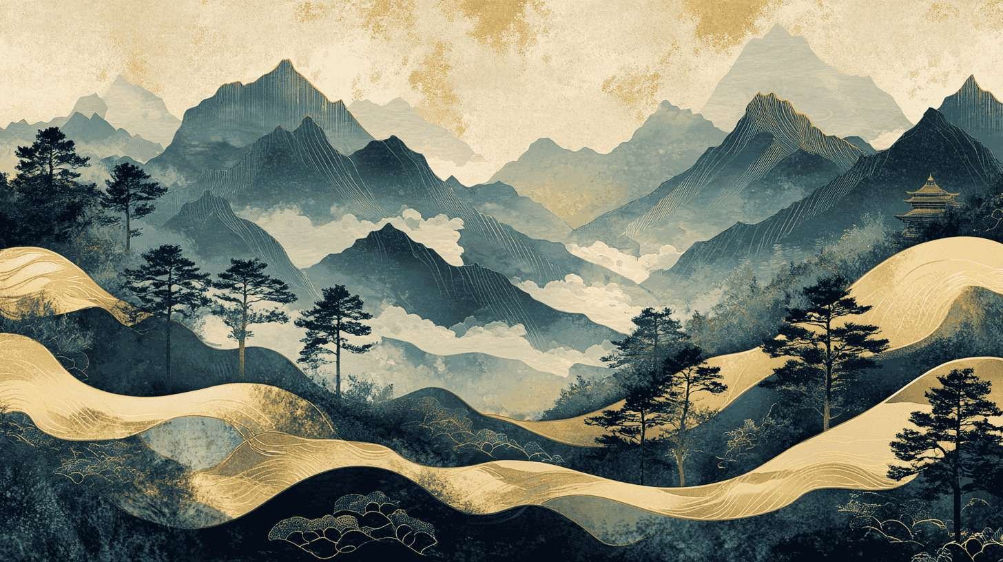 Japanese_landscape_painting Daytona Beach Pier