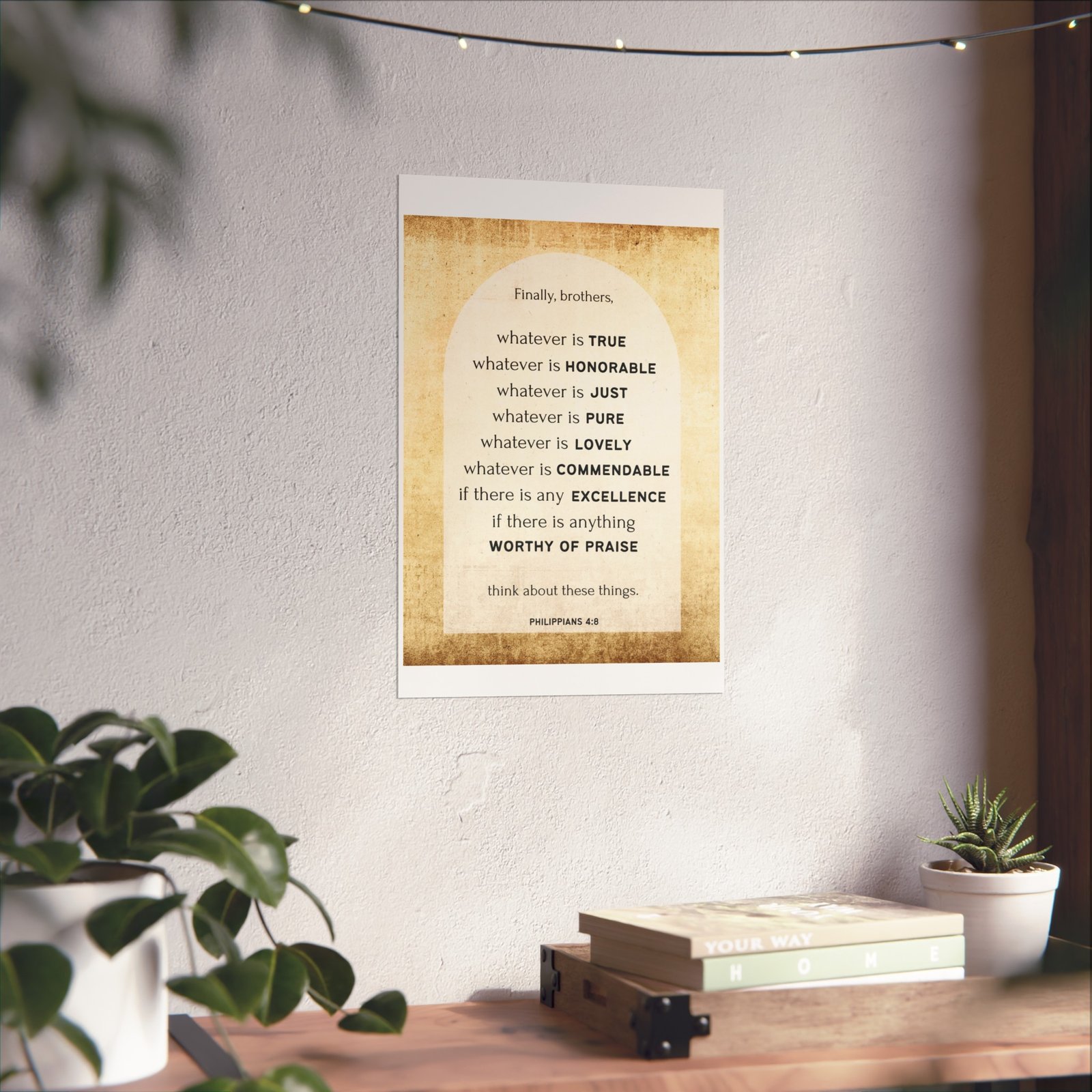 Poster - Think About Whatever is True Bible Scripture Fine Art Poster - Image 18