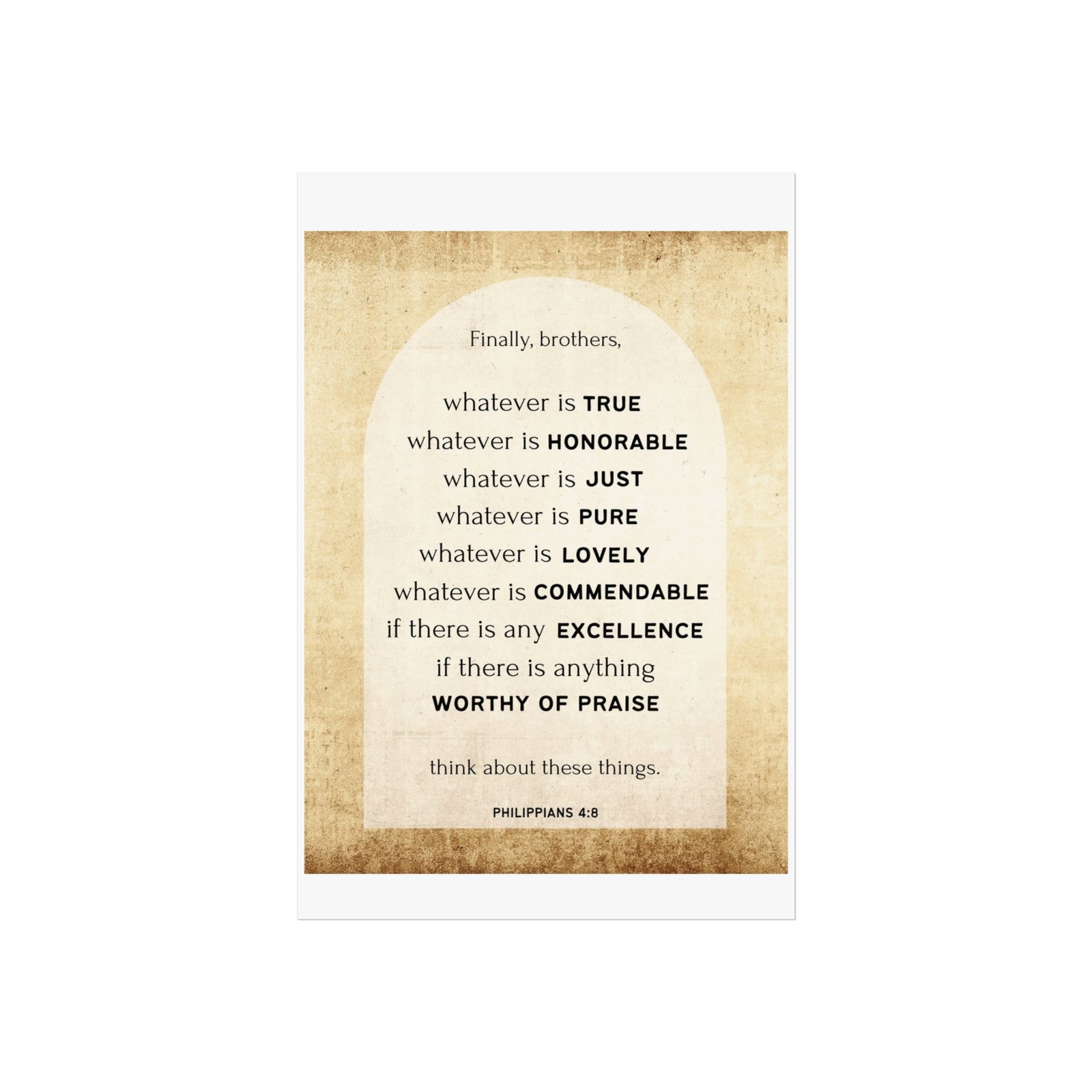 Poster - Think About Whatever is True Bible Scripture Fine Art Poster - Image 16