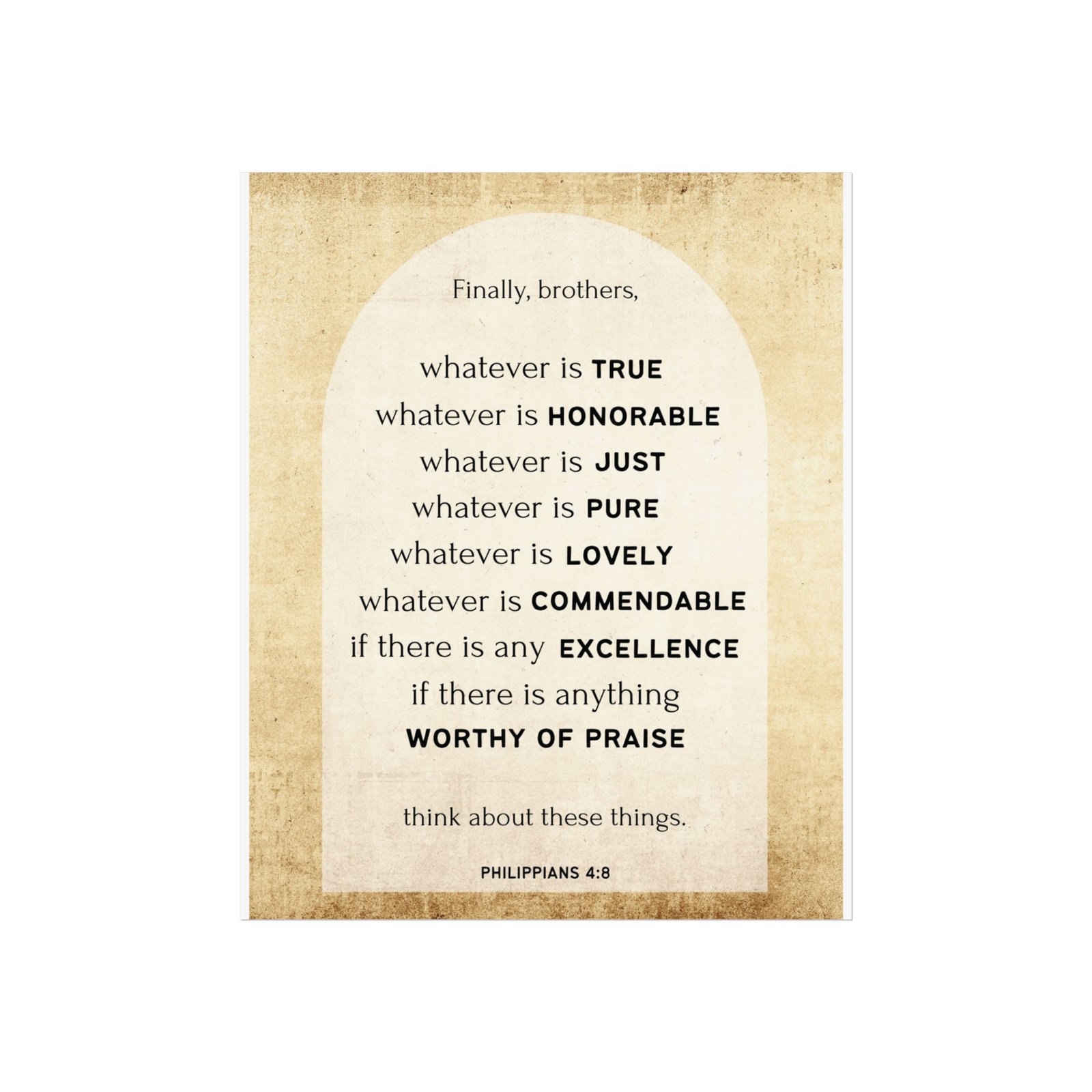 Poster - Think About Whatever is True Bible Scripture Fine Art Poster - Image 4