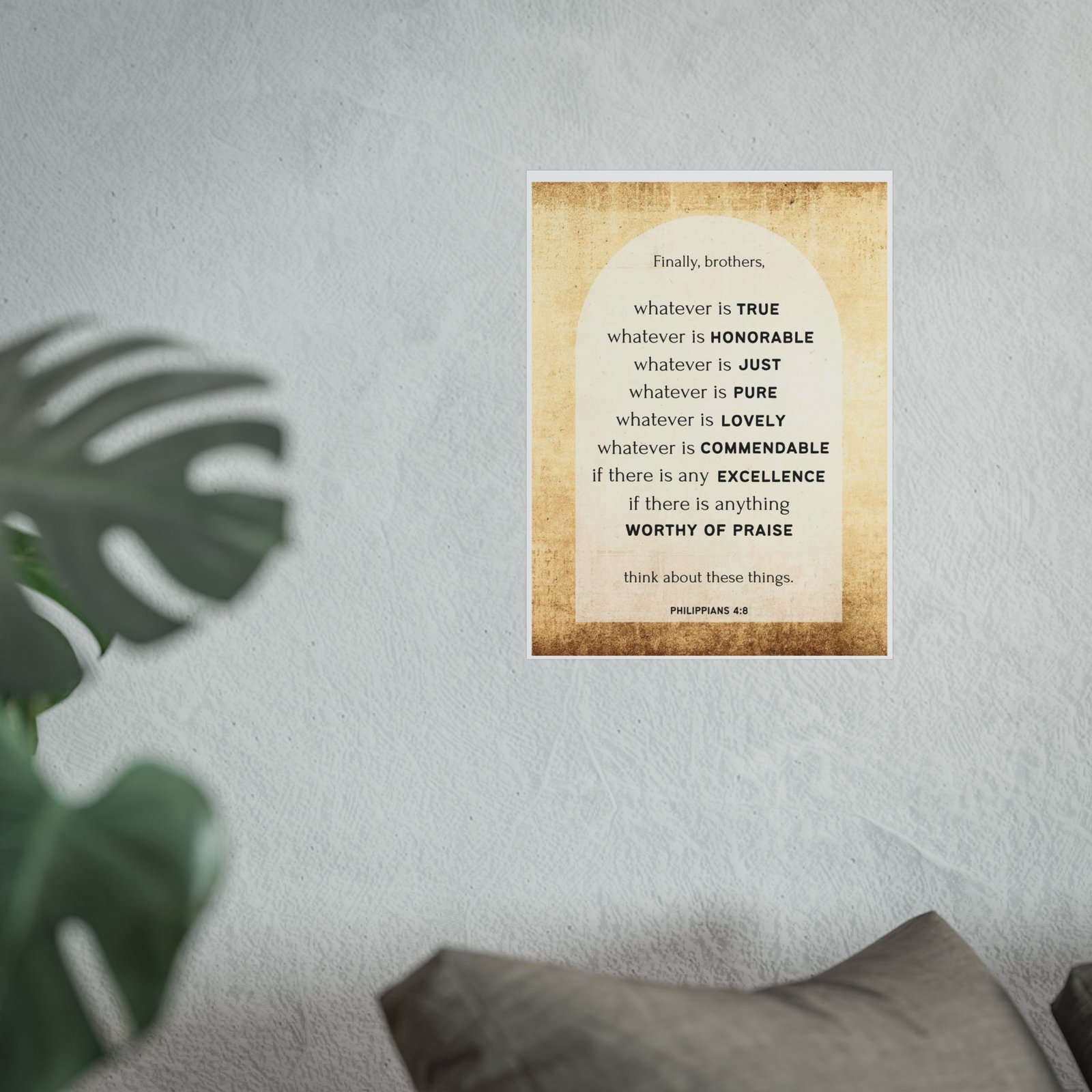 Poster - Think About Whatever is True Bible Scripture Fine Art Poster - Image 14