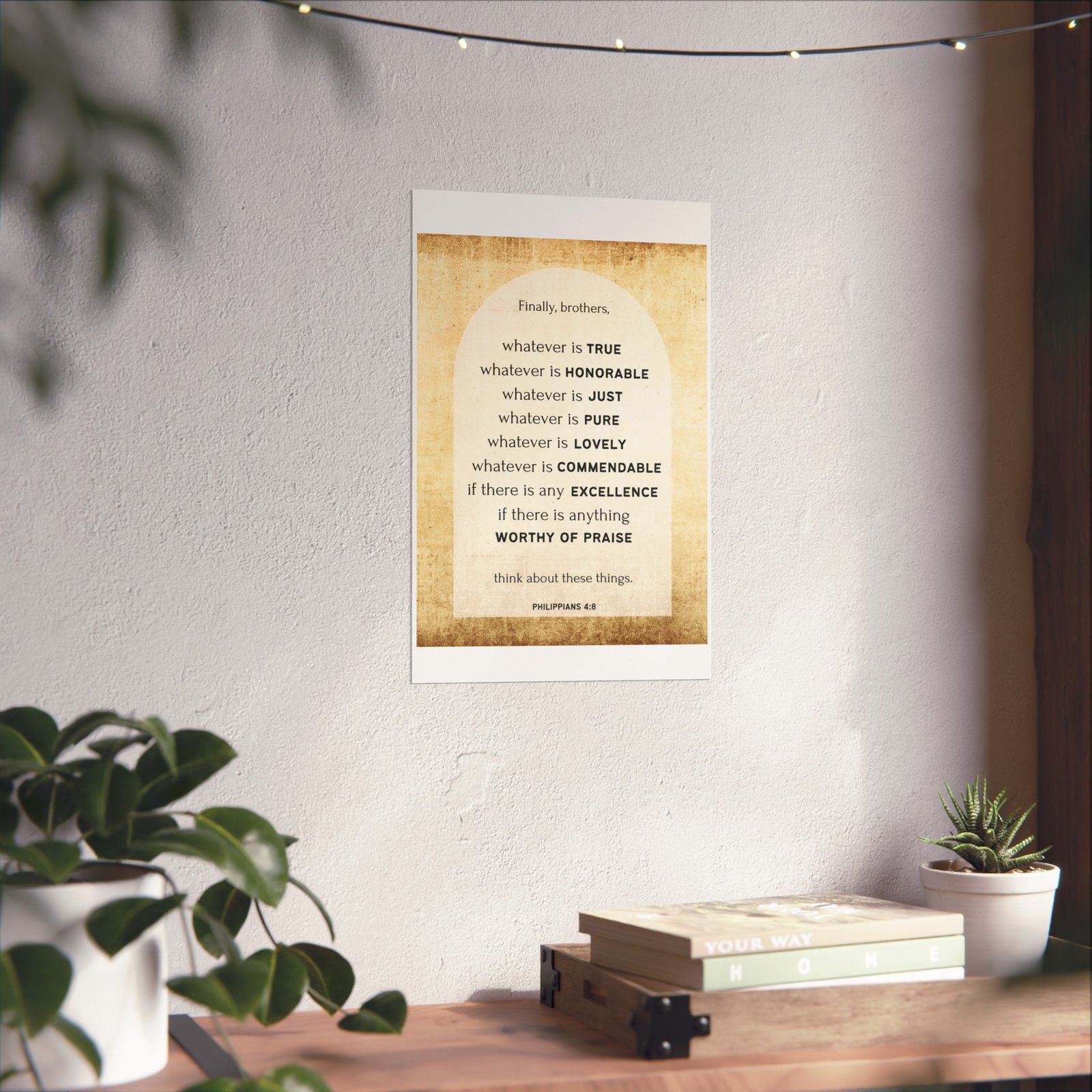 Poster - Think About Whatever is True Bible Scripture Fine Art Poster - Image 12