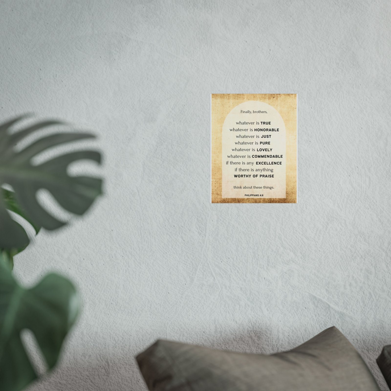 Poster - Think About Whatever is True Bible Scripture Fine Art Poster - Image 2