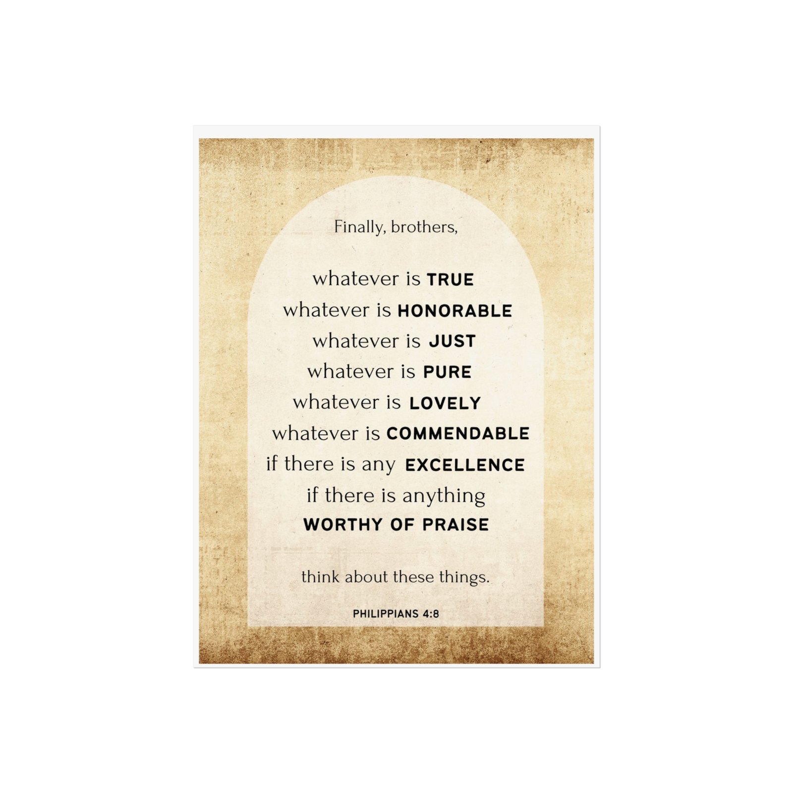 Poster - Think About Whatever is True Bible Scripture Fine Art Poster - Image 13