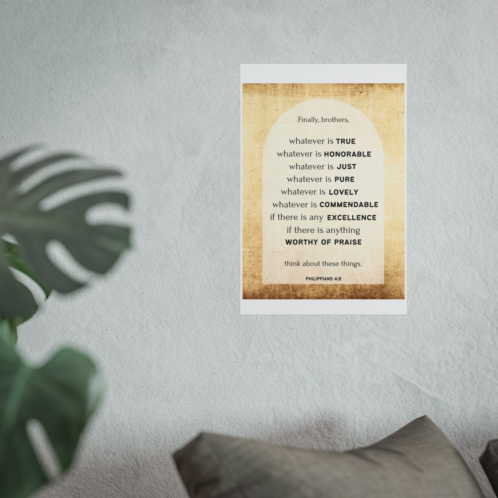 Poster - Think About Whatever is True Bible Scripture Fine Art Poster - Image 17