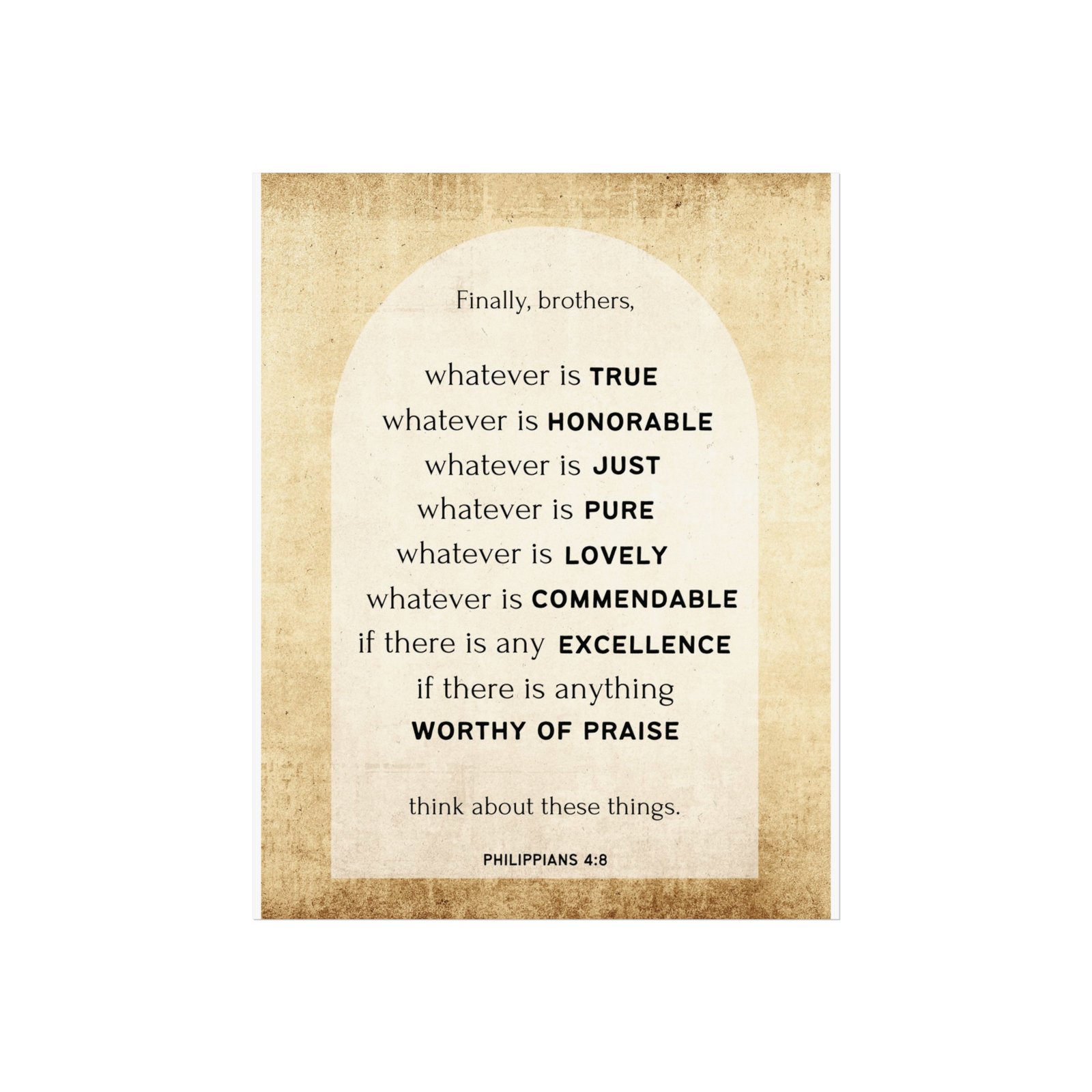 Poster - Think About Whatever is True Bible Scripture Fine Art Poster - Image 7